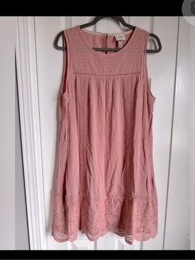 Knox Rose Pink Eyelet Lace Bodice Dress